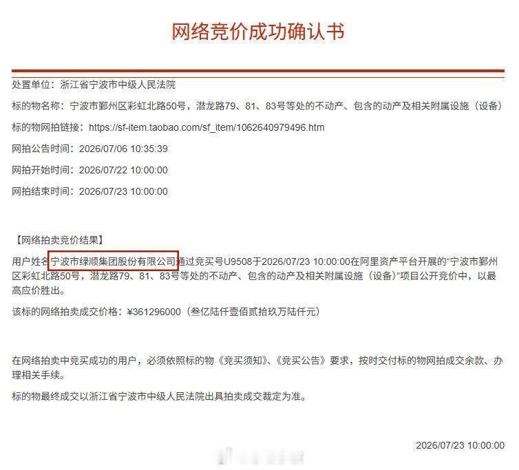 宁波楼茂记母公司拿下东港喜来登酒店 7月23日，宁波东港喜来登酒店司法二拍落槌，