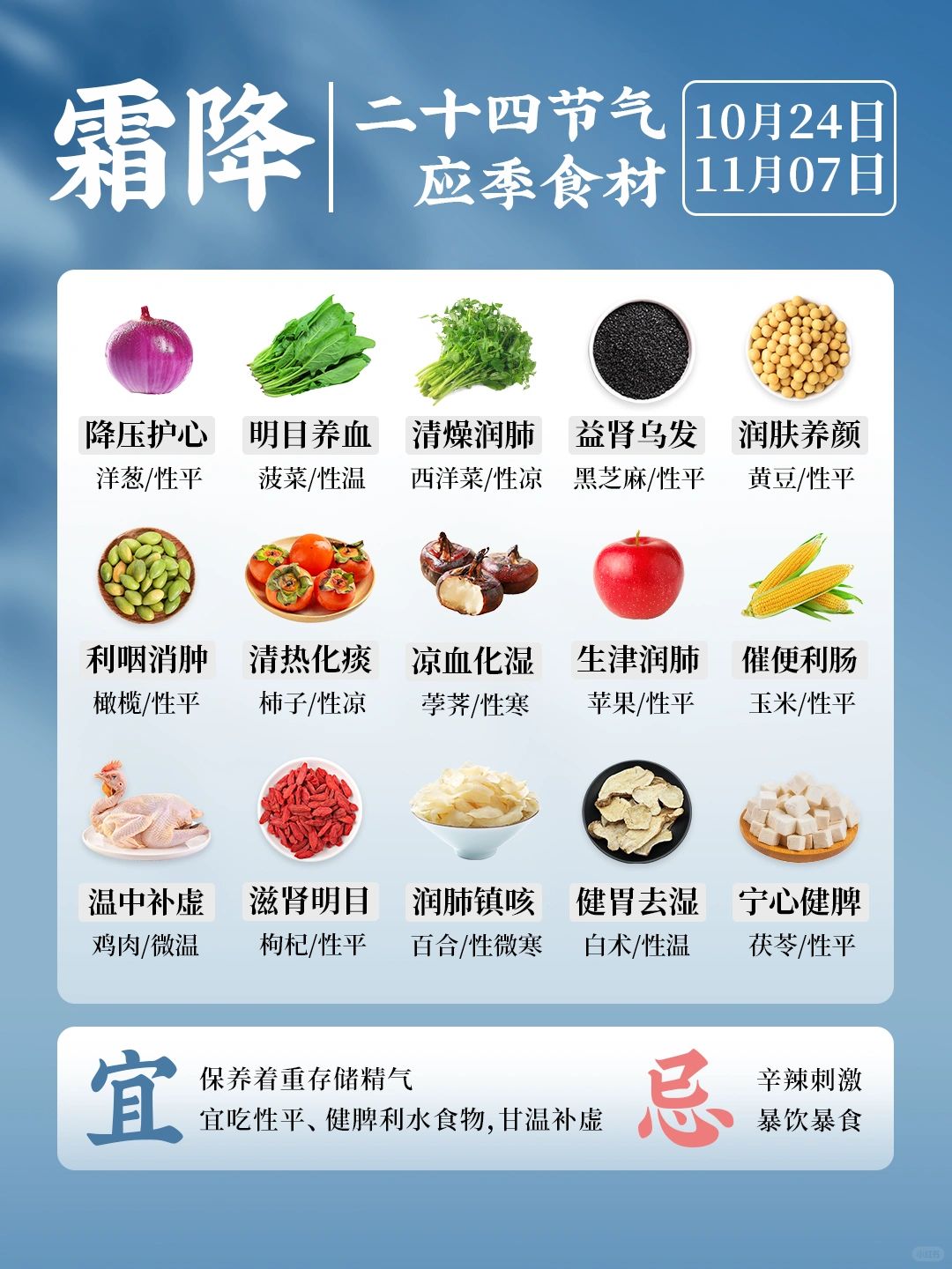 24节气应季食材👉霜降🥬顺应节气，读懂身体