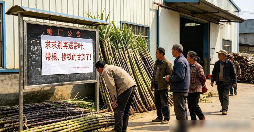 看着糖厂那堆石头，我这个老蔗农气得睡不着，我种了十几年甘蔗，头一次为这事窝火到睡