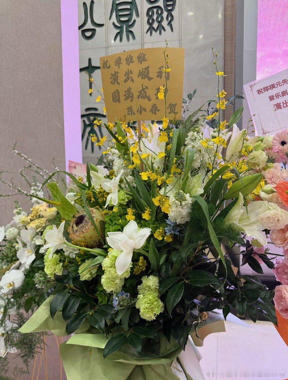 半个娱乐圈给谭维维送了花篮谭维维这人缘简直没谁了，音乐剧排面拉到爆！花篮堆成山，