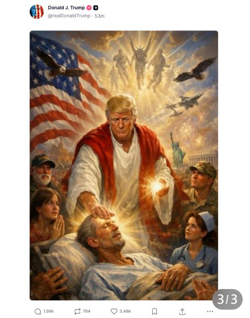 2026年4月13日：

我还以为那是把我画成医生呢。
——特朗普，2026年4