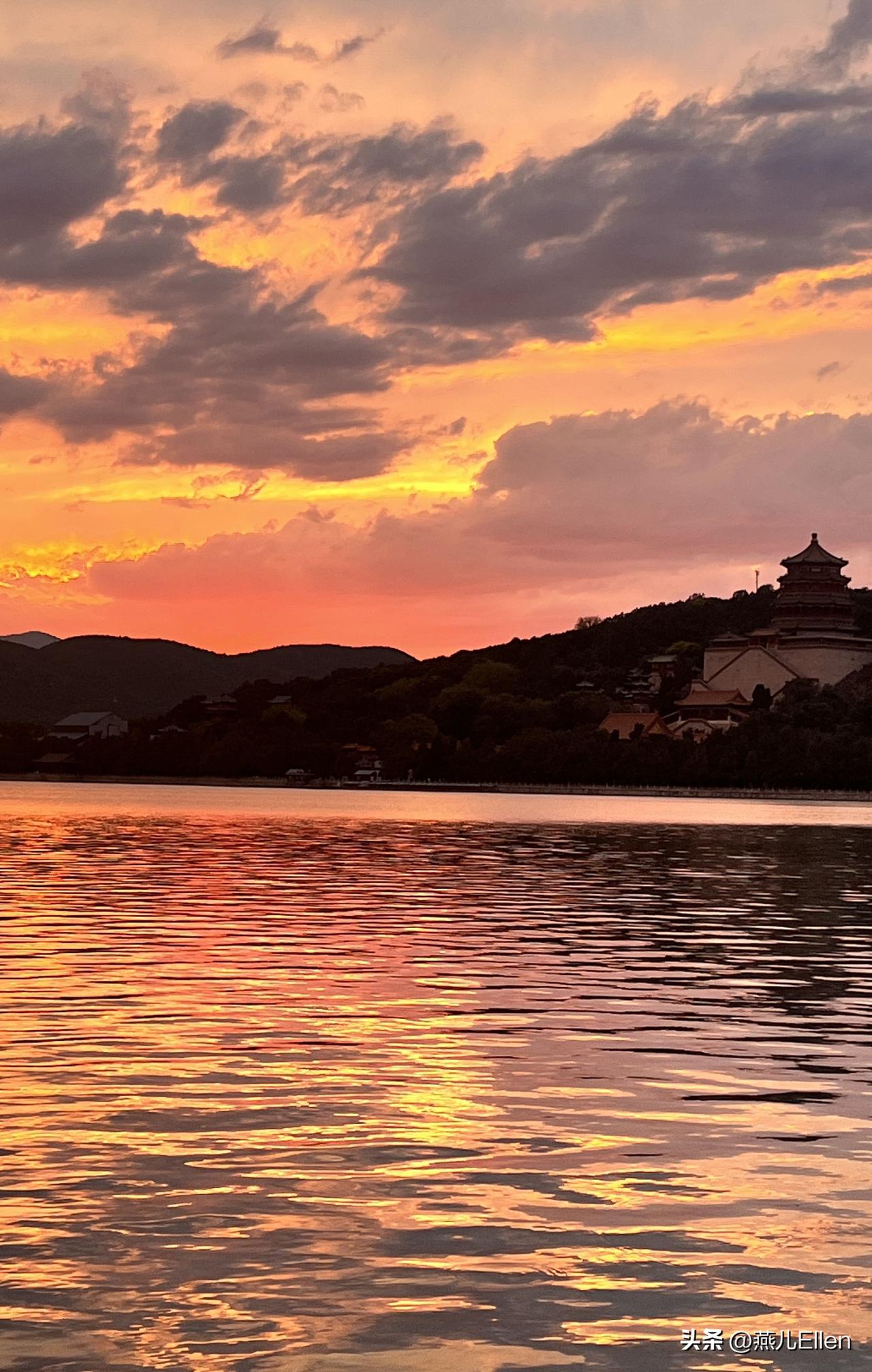 醉美北京颐和园晚霞！太壮观了！实况live图！北京史诗晚霞