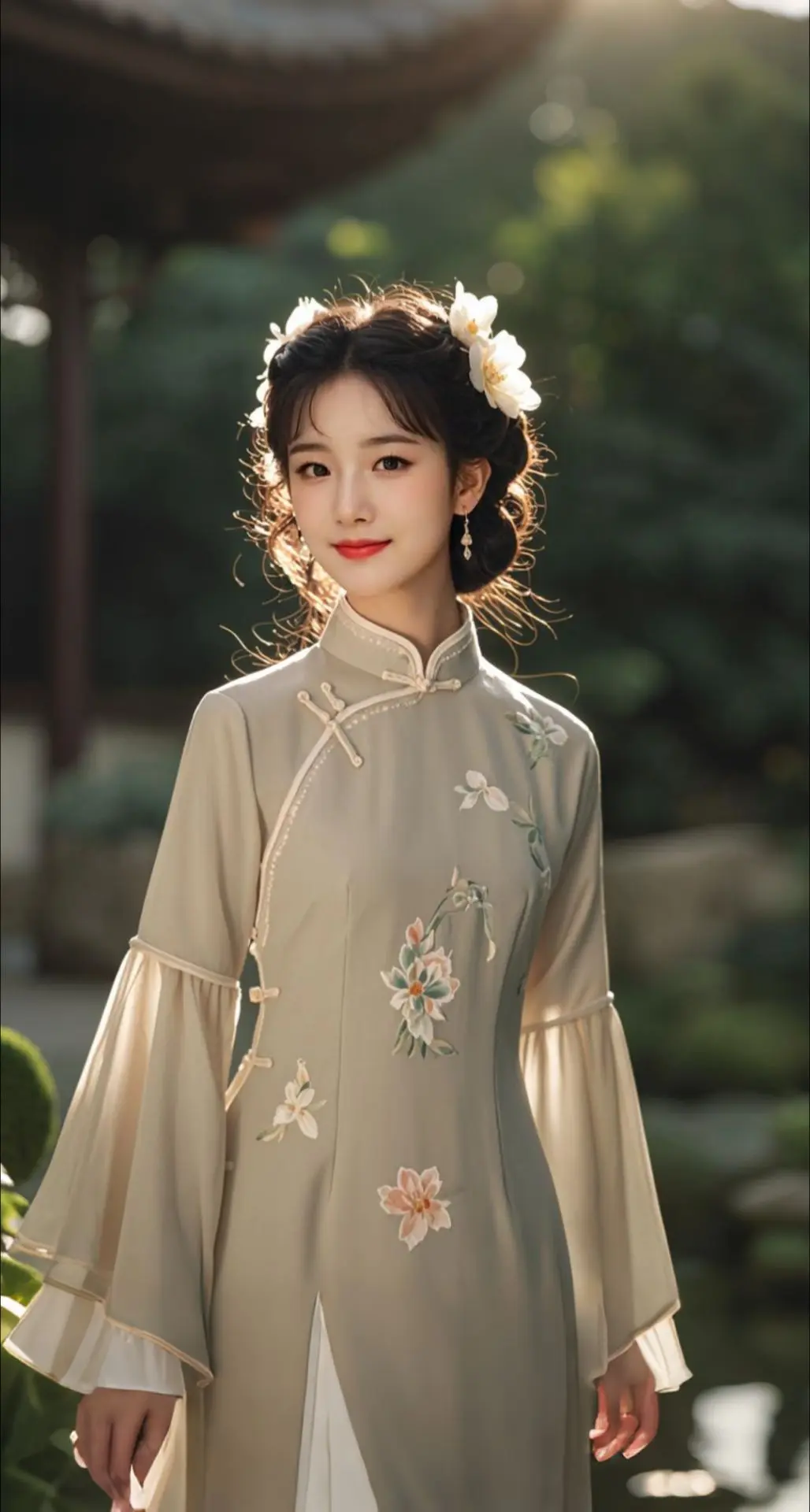 AI扩图 AI民国雅韵少女