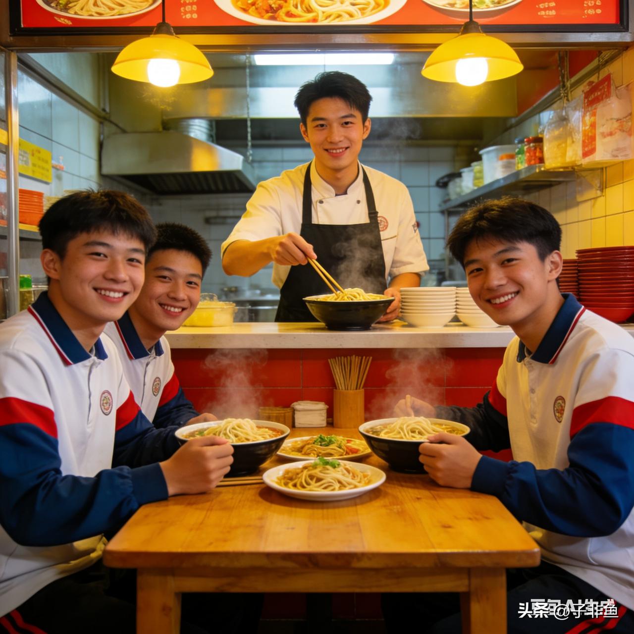 西安一面馆95后老板张先生太暖心了……
    近日，三个中学生在一面馆门口徘徊