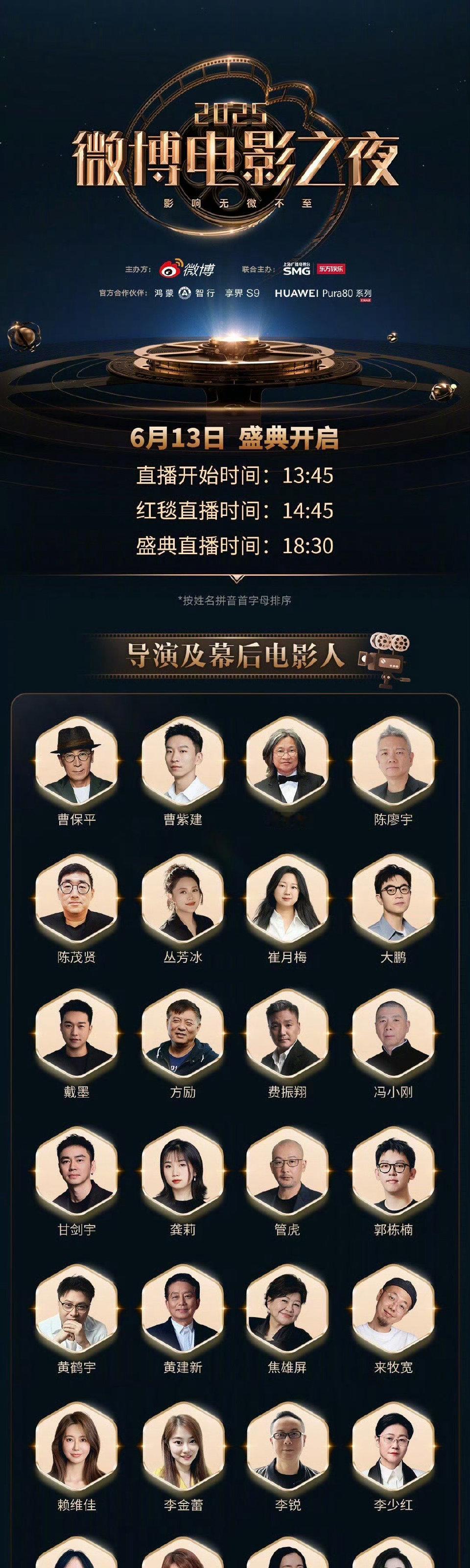 最大咖：章子怡 行业人员有中影老总、博纳老总、光线老总等 导演有：陈可辛、冯小刚