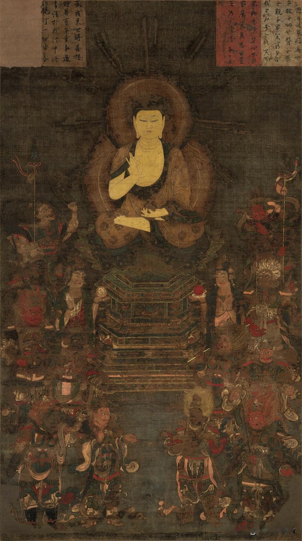 千年前的药师佛古画，把人们的平安心愿画透了
 
这幅藏在古绢里的药师佛画像，藏着