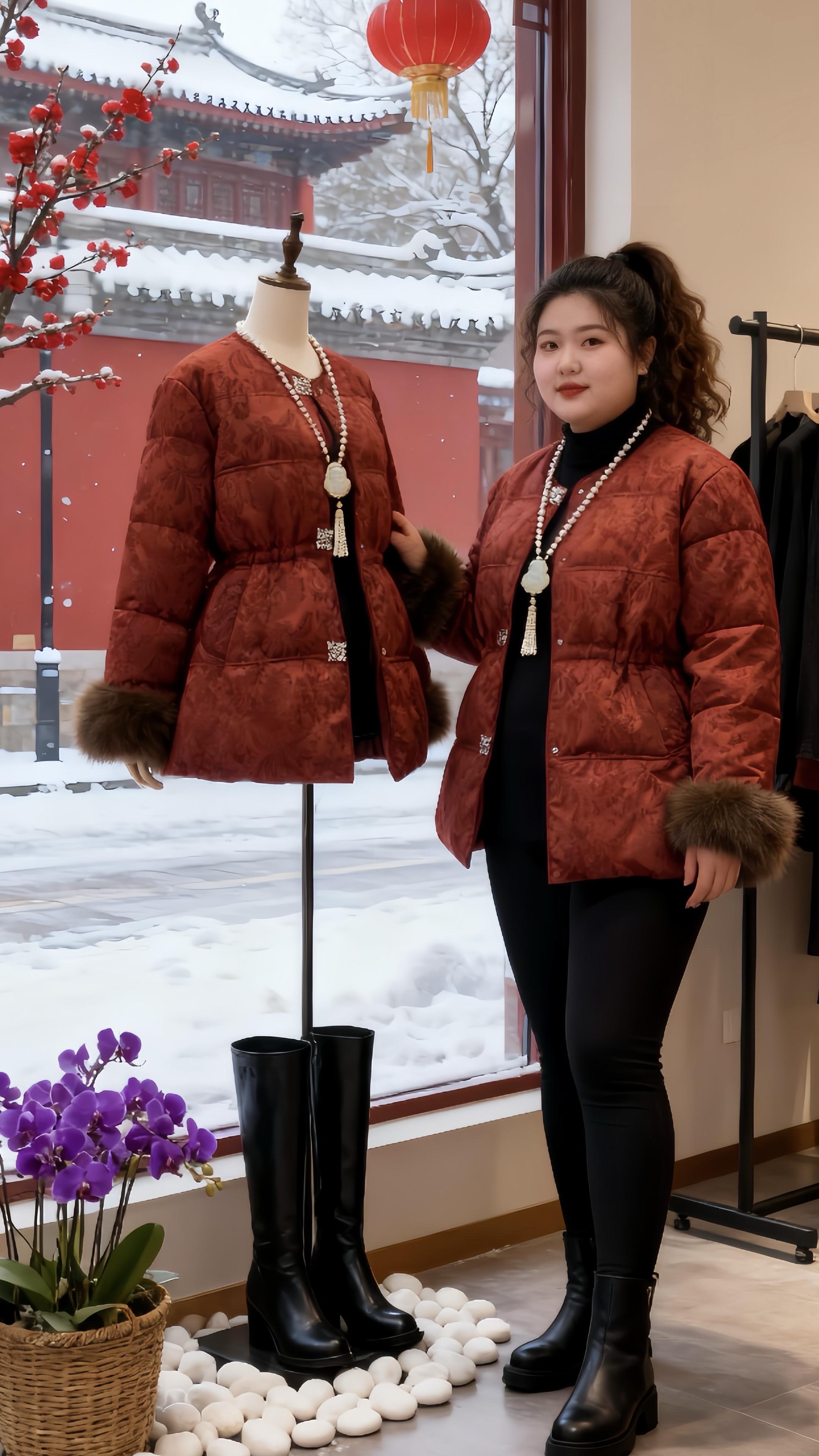 秋冬穿搭 保暖又好看一键入冬穿搭大码女装遮肉显瘦