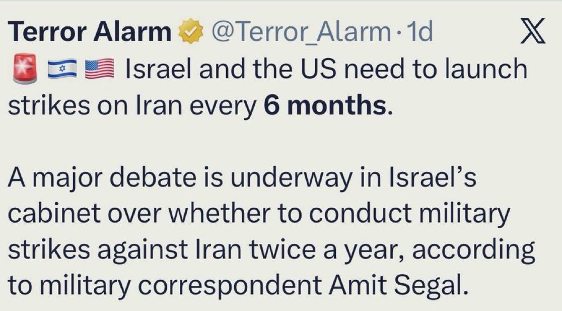 距离上次先发制人的打击已经过去六个月了。
以色列总理本雅明·内塔尼亚胡准备向特朗