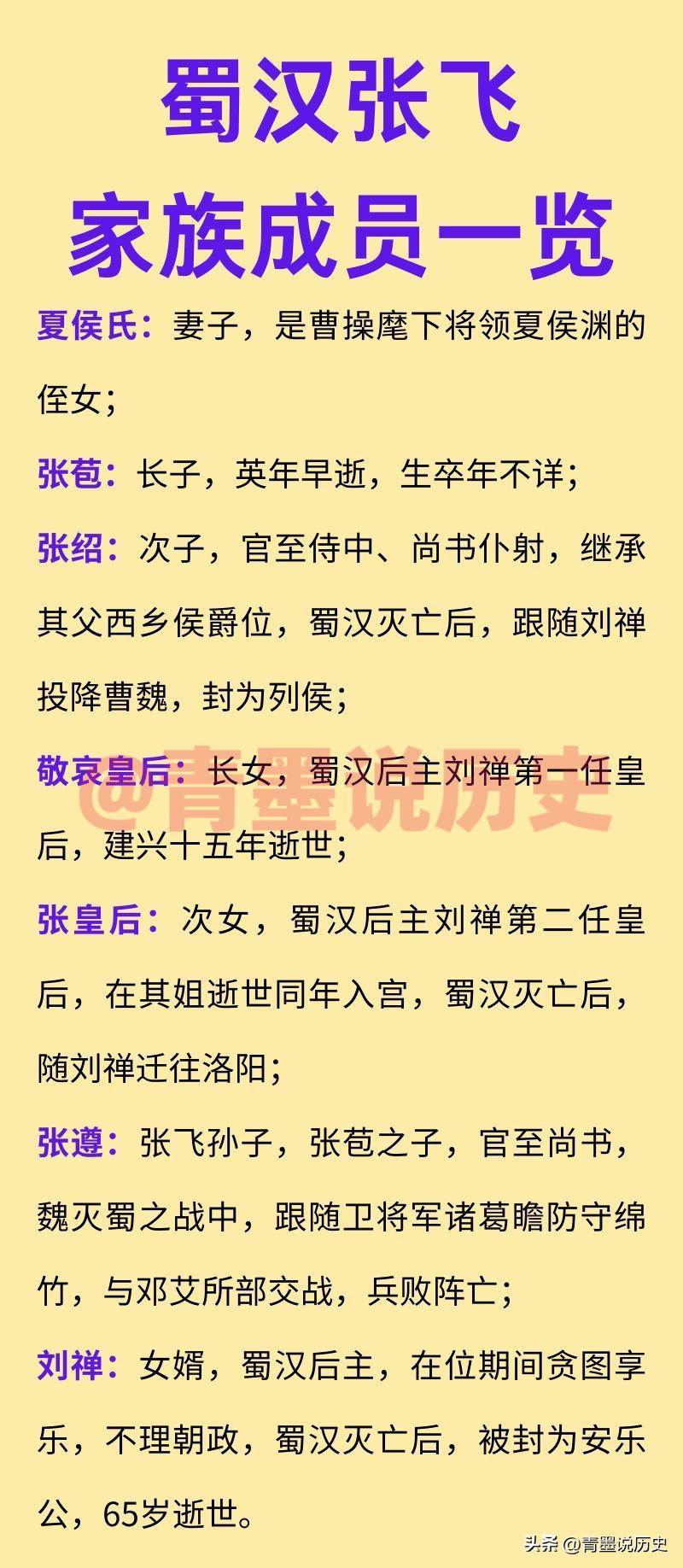 张飞的妻子，竟然是曹魏将领夏侯渊的侄女！

很多人都说三国鼎立，是一家子人的内斗