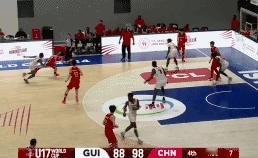 广东新星王洪泽轰进第2粒三分，帮助中国U17男篮锁定胜利！
北京时间7月7日，中