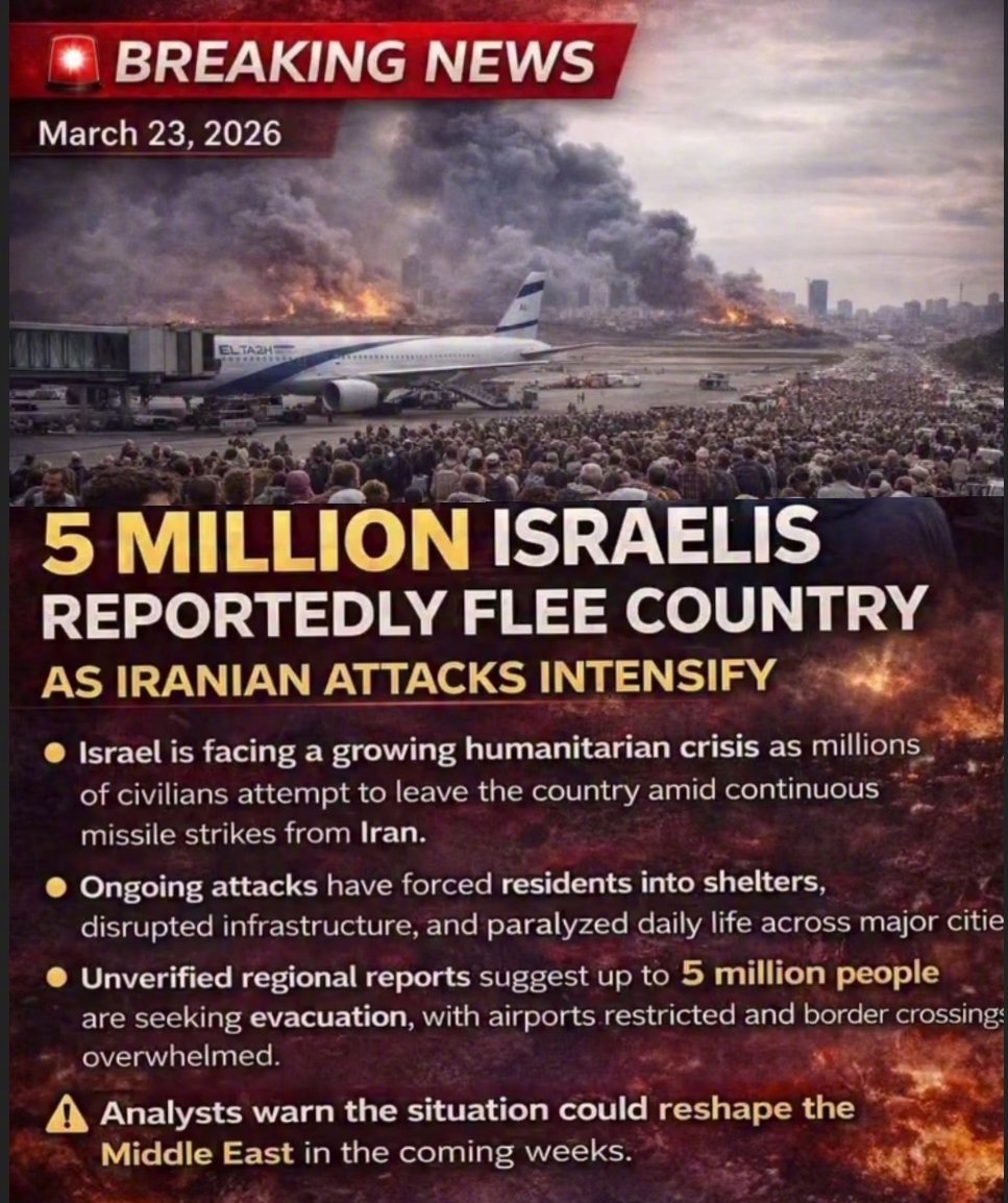 随着伊朗导弹每天五六波次、七八波次打击的加剧，至少有500万以色列人开始逃离这个