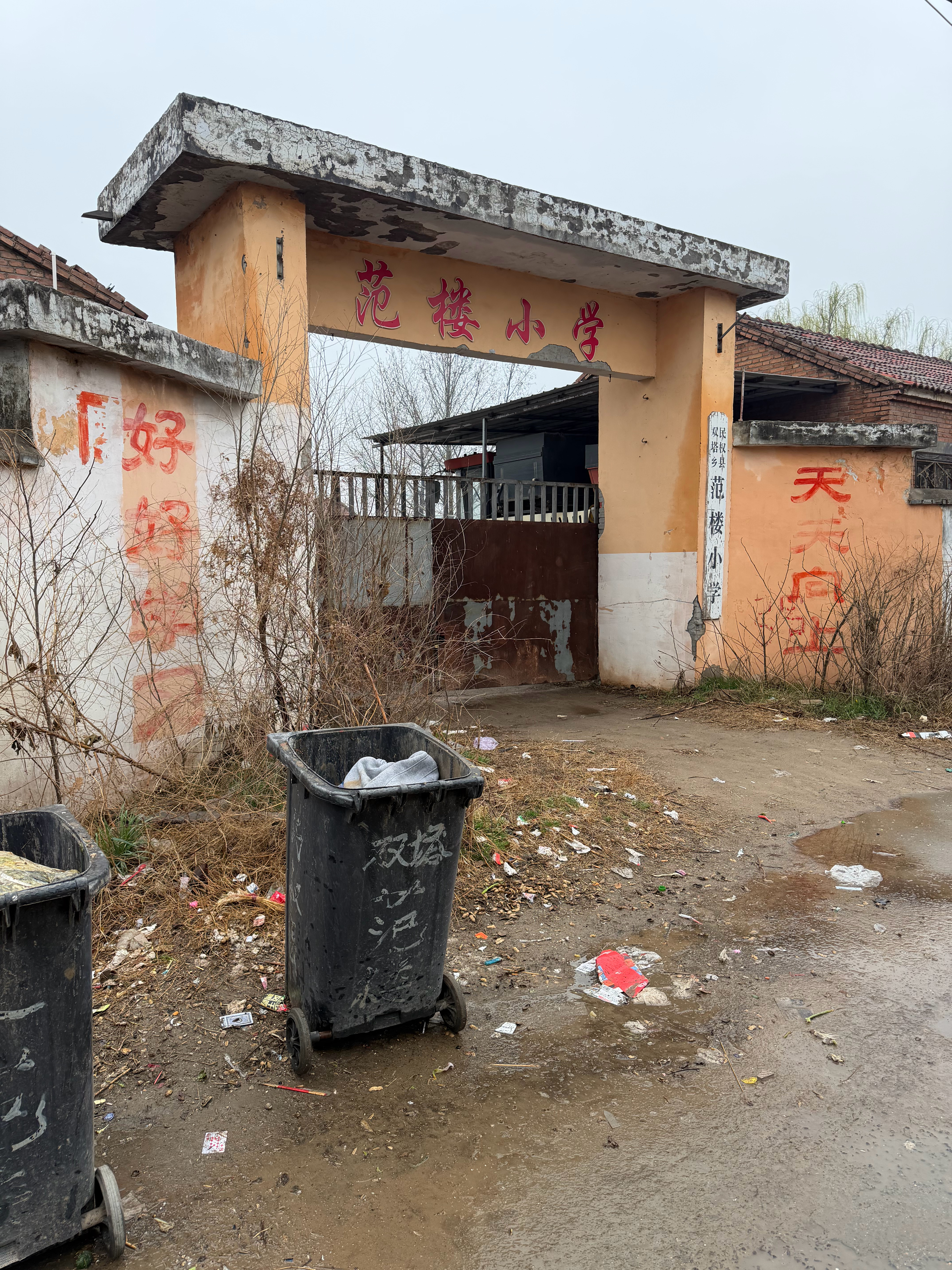 我村就有小学，国家九年义务教育全免费，附近几个村的小孩都在这上学，直到越来越多的