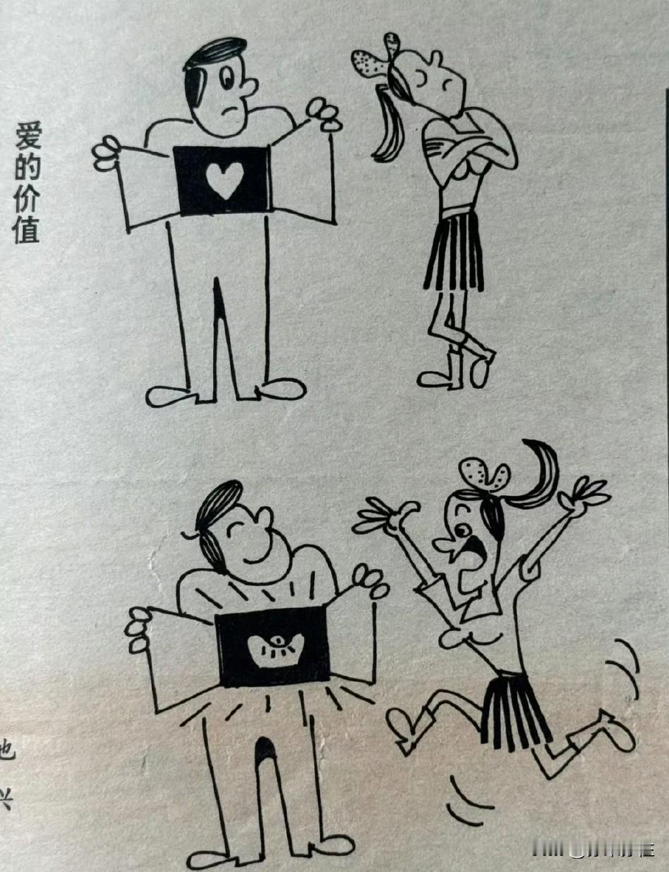 老照片欣赏： 1995年刊登于某报的一幅漫画， 名为“钱的价值”

这有力地说明