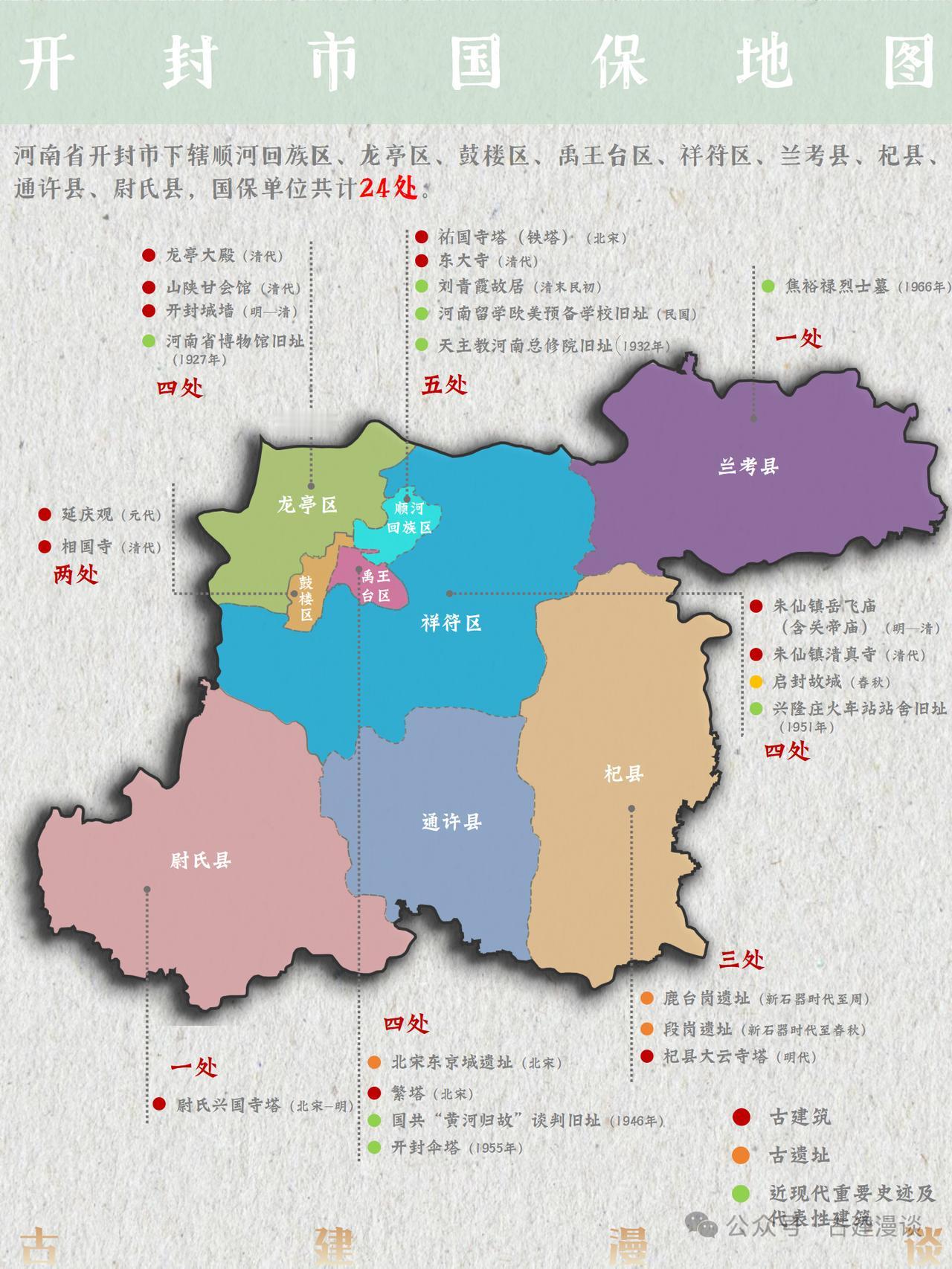 河南古建筑地图 | 开封

开封作为八朝古都，拥有非常丰富的文化遗产。根据国务院