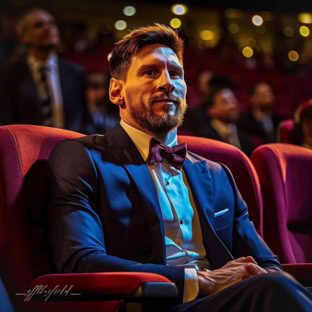 2023金球奖颁奖典礼上的梅西？[笑哭]西装挺好，关键是球迷希望梅西刮胡子[捂脸