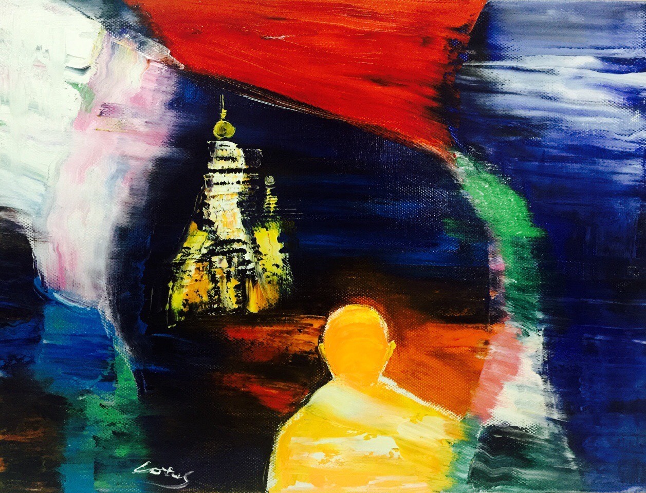 <贺艺术启蒙导师朱神光先生63岁寿>太湖二十年，绿波紫云远。画路启蒙恩，终生不敢