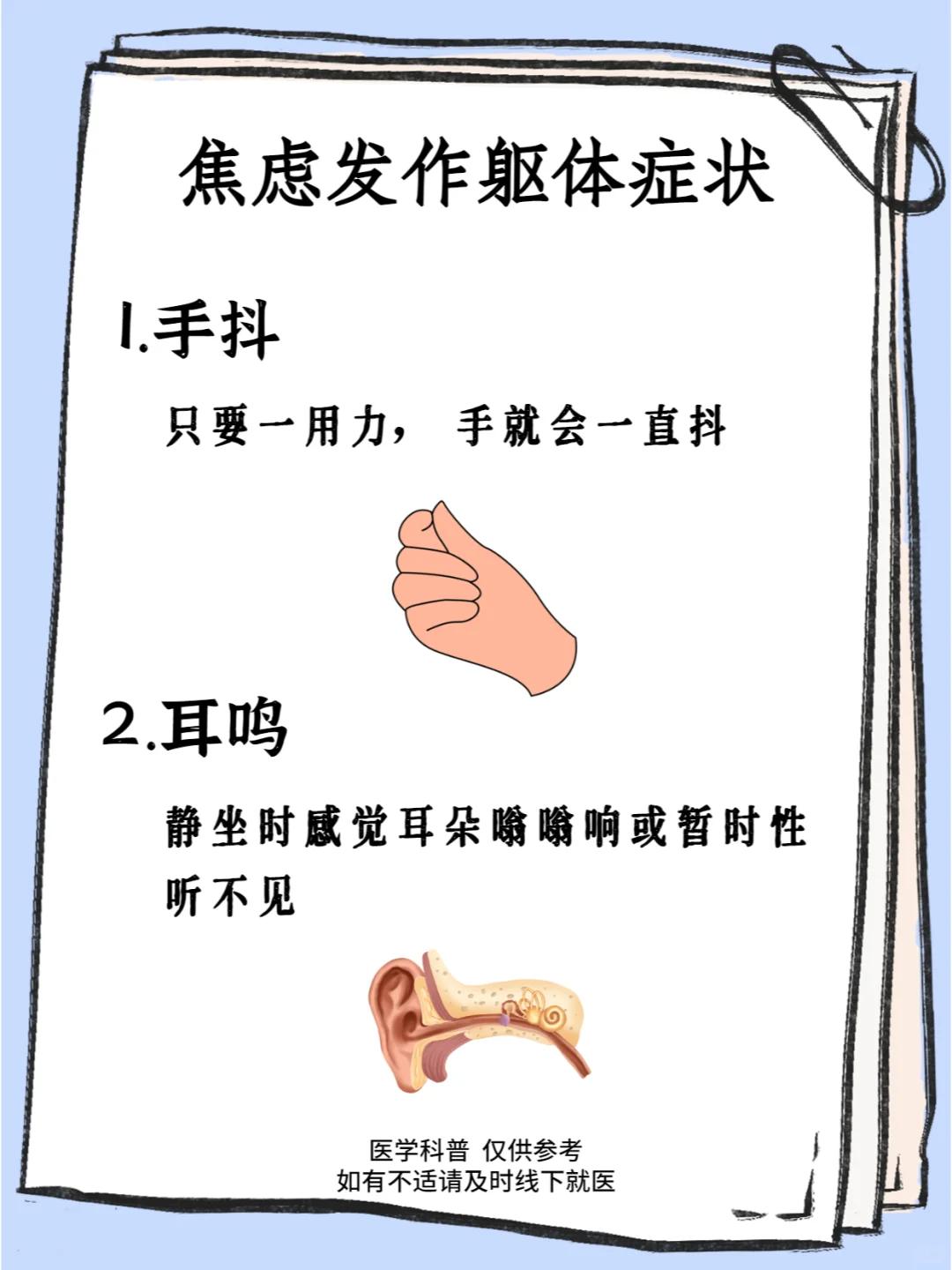 焦虑发作的躯体症状