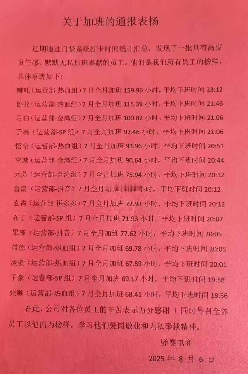 驿赛电商加班表扬他们都没意识到可能违法 将成为员工有力证据最关键的必须给予对应加