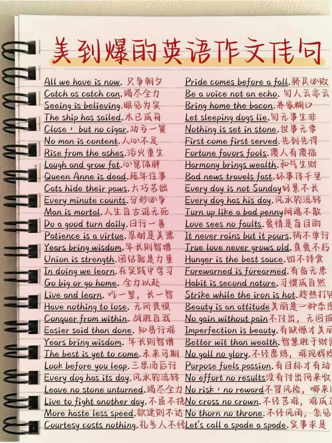 美到爆炸！！！！英语作文高分亮句！！！！