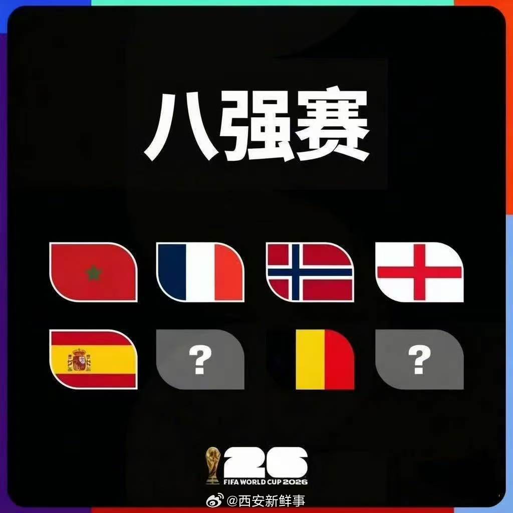 【世界杯8强已出炉6席】世界杯8强已出6席北京时间7月7日，随着美国VS比利时比