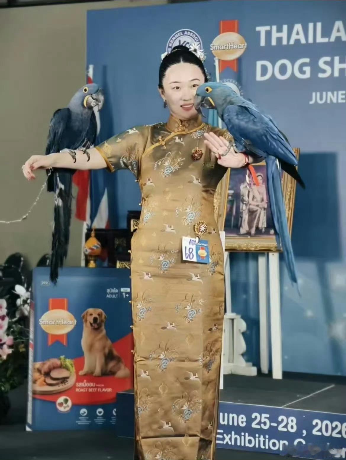 霍思燕家的鸟又夺冠了演员霍思燕继上月爱犬夺冠后，仅隔一个月其饲养的蓝金刚鹦鹉又在