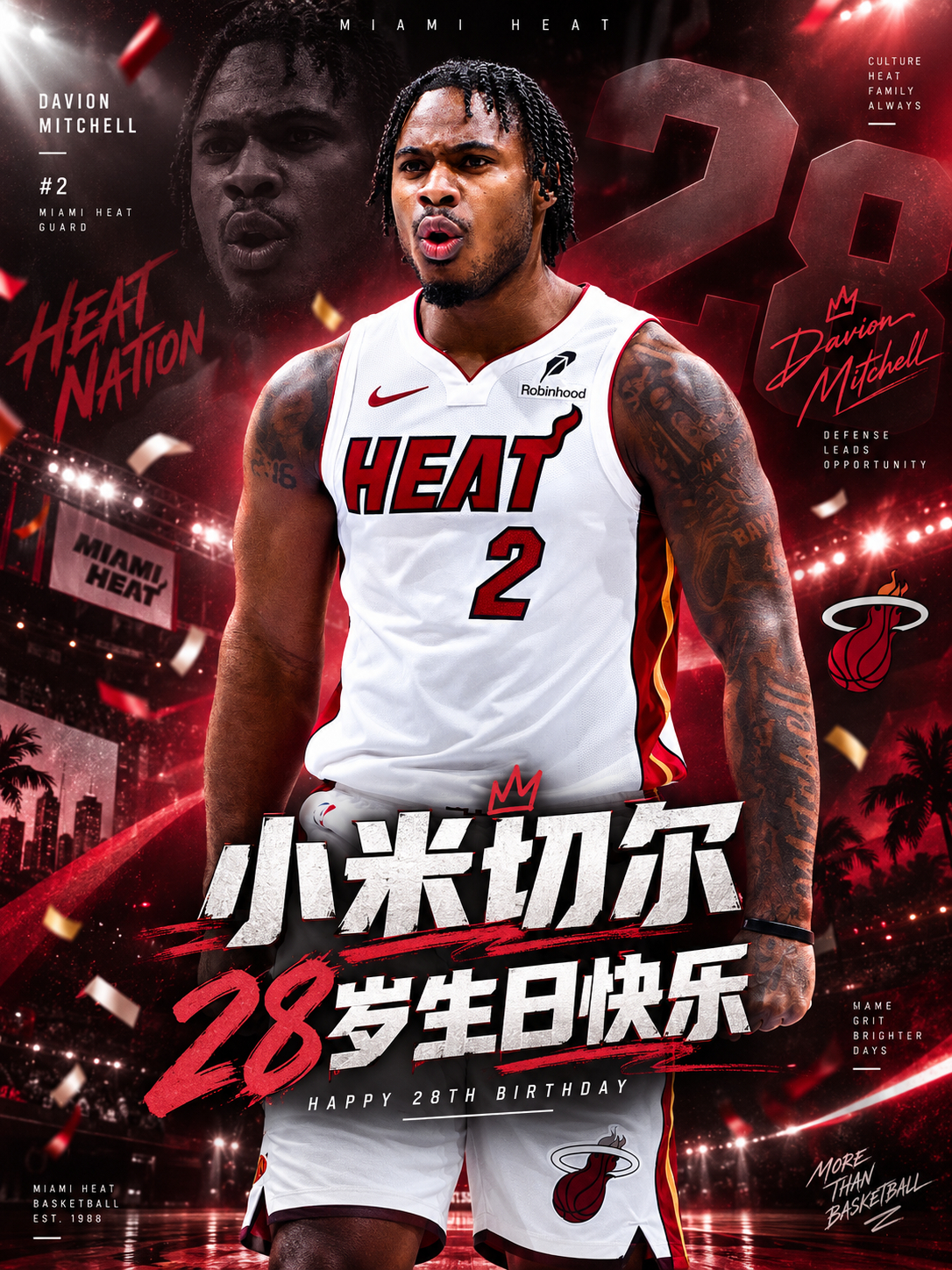 让我们一起祝福小米切尔28岁生日快乐！[蛋糕]明年6月拿个总冠军！[打call]