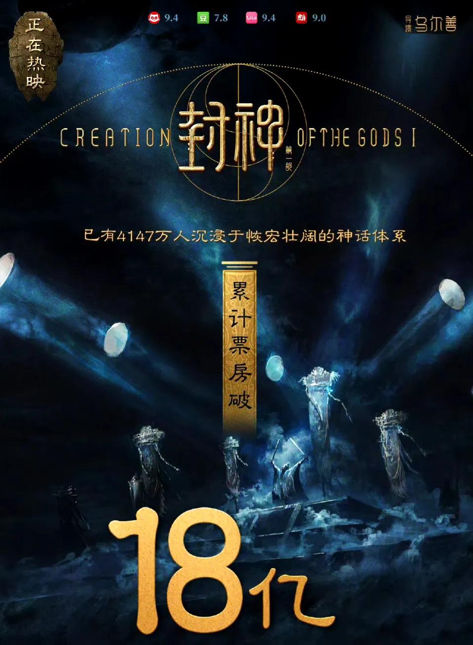 《封神》这一路走的太艰辛了！[泪奔]
上映22天才破18亿，孤注一掷上映3天即将