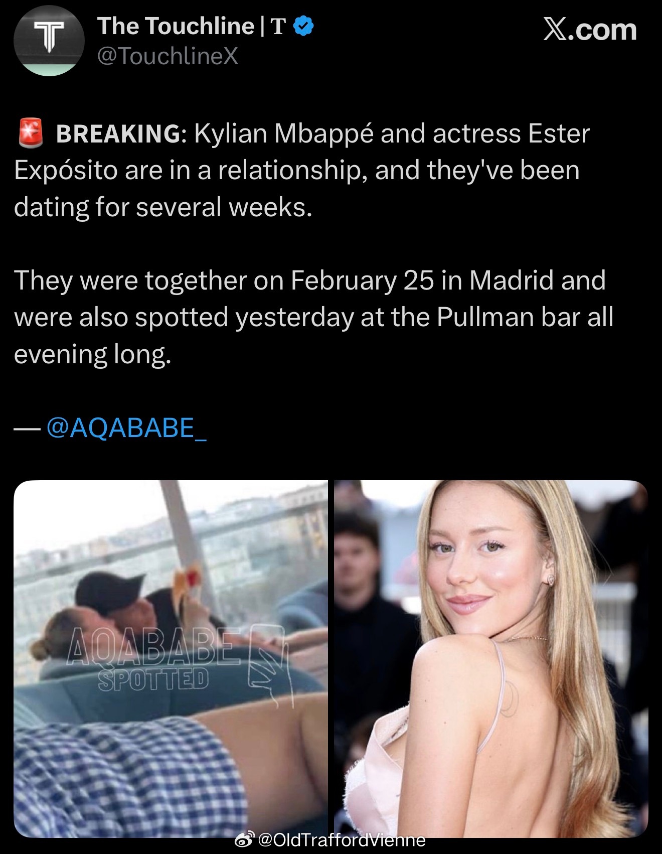 推上看到八卦了演员？曝姆巴佩正和爱珀斯托交往