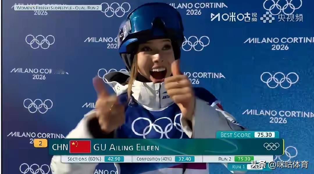 谷爱凌第二跳稳定发挥晋级决赛从失误摔倒到稳定发挥晋级，谷爱凌用超强的心理素质和实