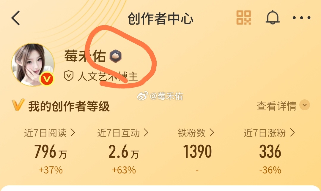 微博创作者中心界面竟然还会有这个标识 