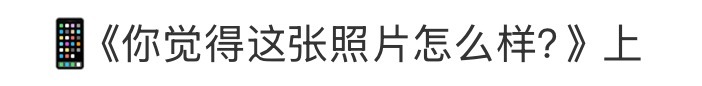 你觉得这张照片怎么样？ 