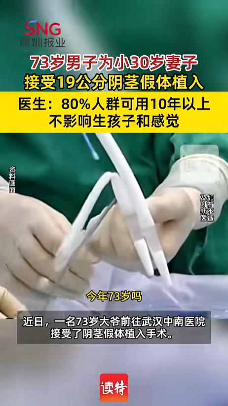 “活久见！”近日，湖北武汉，一位73岁的男子，为了治疗自己的勃起功能障碍，在医院