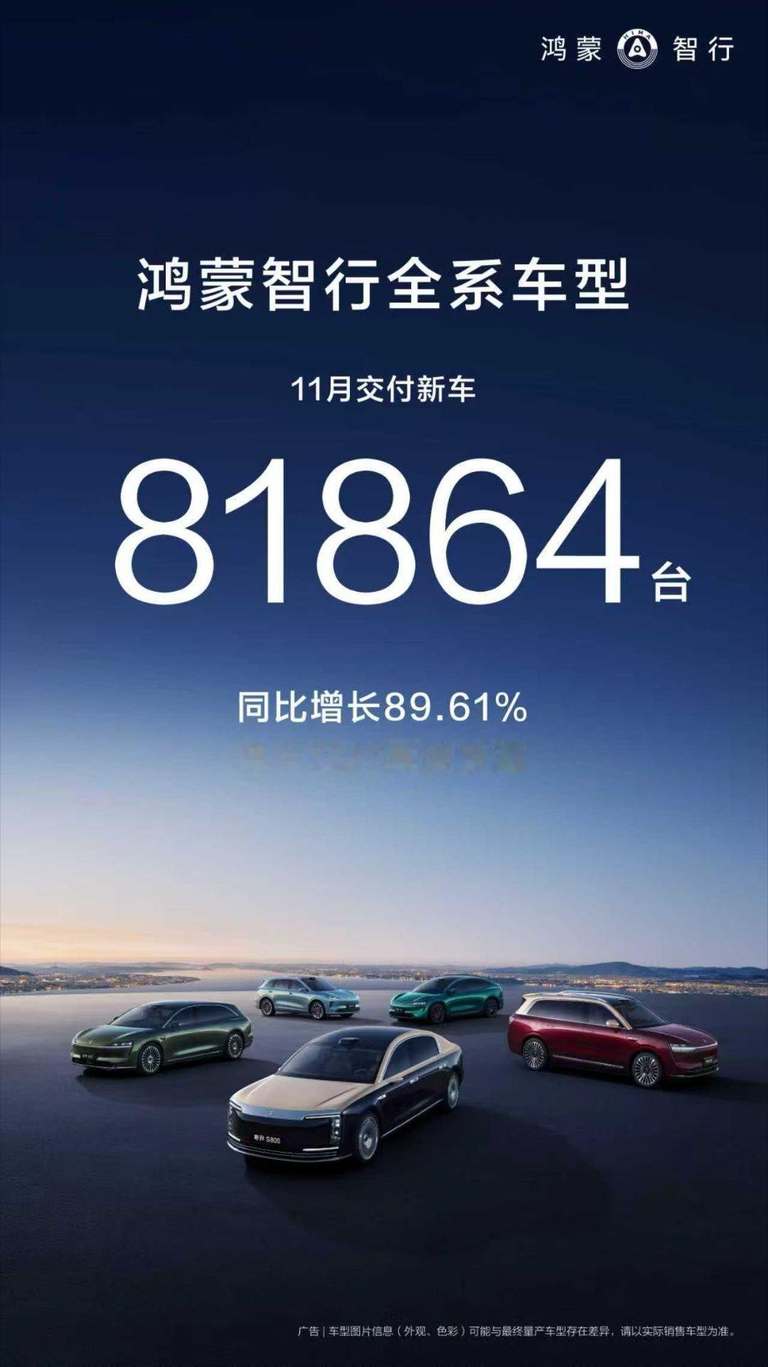 鸿蒙智行11月的全系交付了8万1千多台，太厉害了