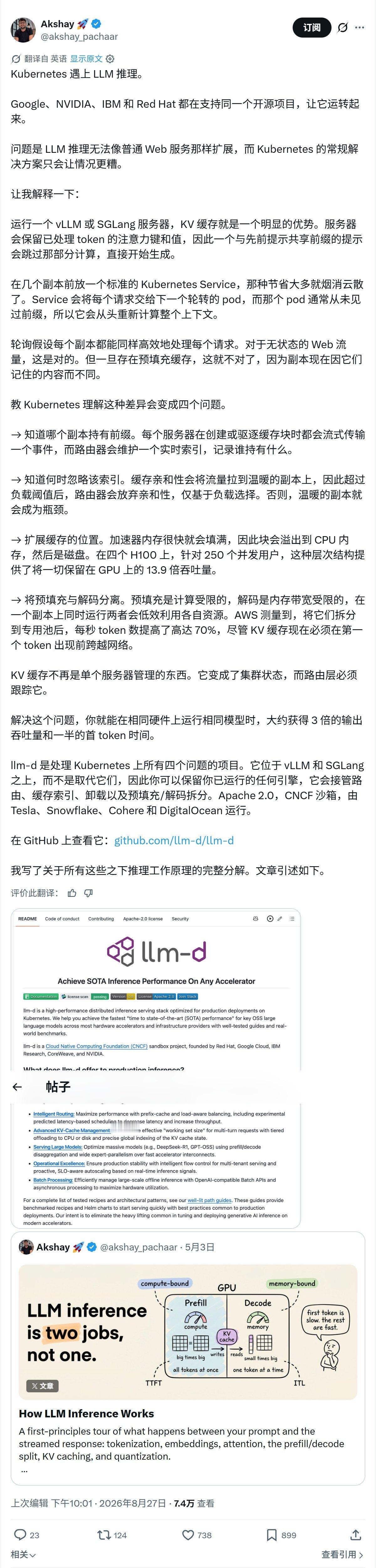 Kubernetes 遇上 LLM 推理。Google、NVIDIA、IBM 和