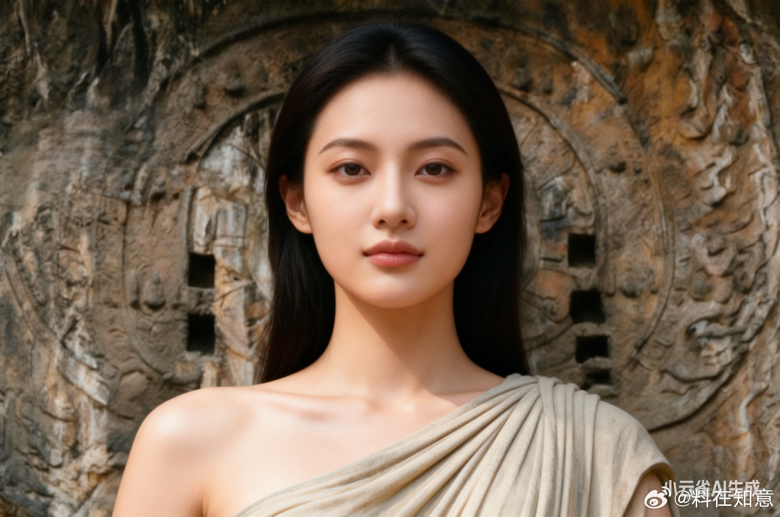 卢舍那大佛的原型是武则天，Al复原了武则天你的美貌吸引了我们就像太阳经过天空牵动