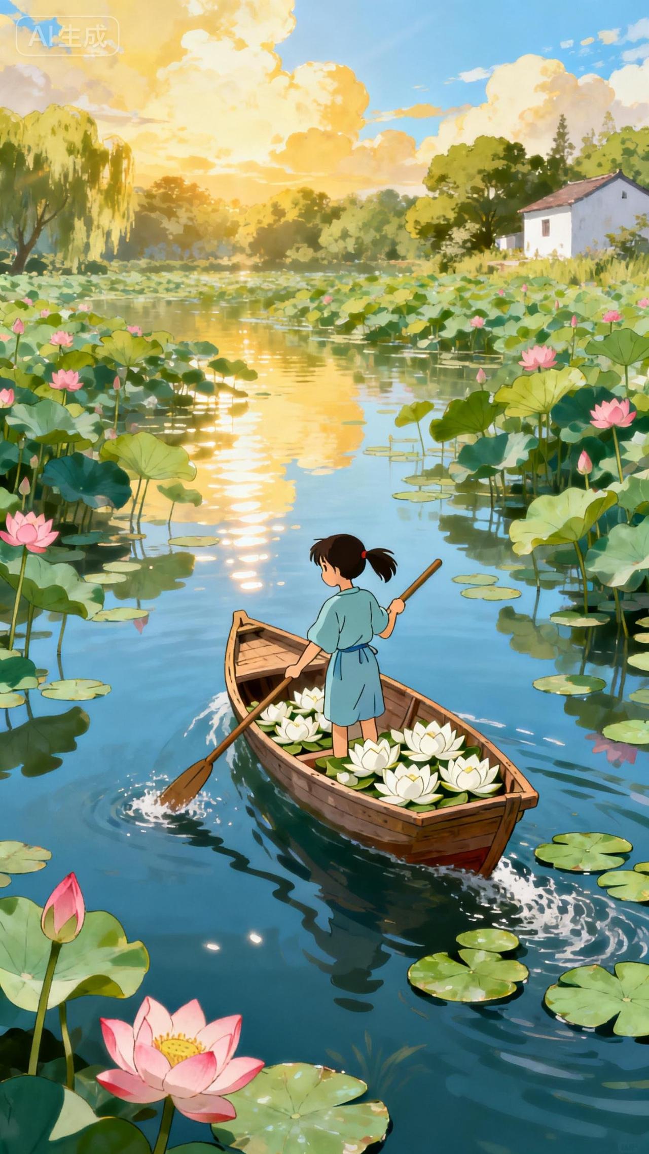 上联：节节莲藕泥中睡，
下联：层层荷叶梦里行。