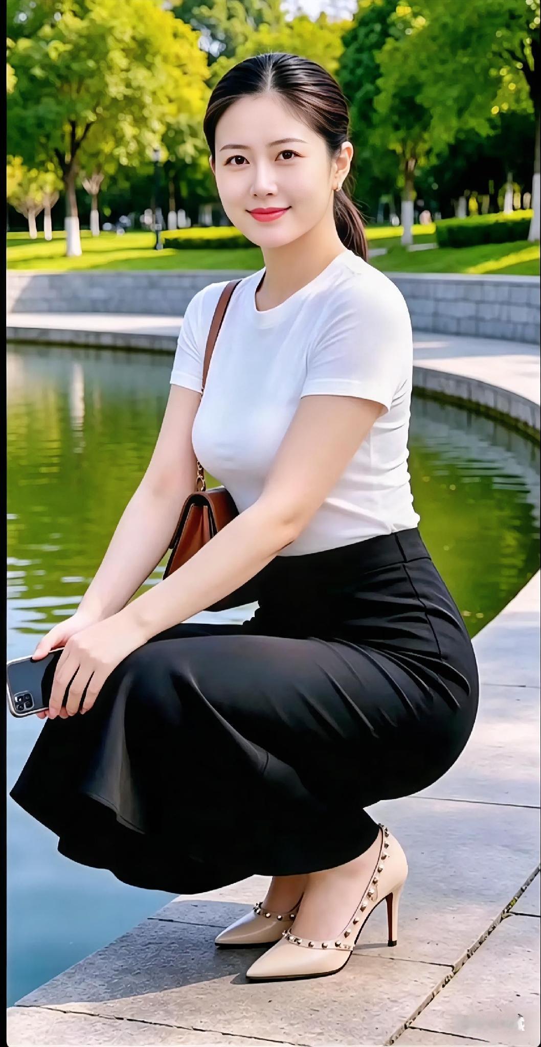 夏日清新穿搭，白色T恤+黑色长裙，轻松自在！🌞👗👠
清新脱俗的女孩子是什么