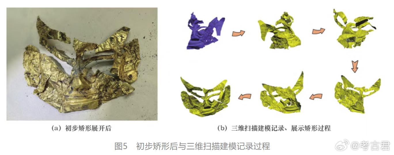 科技考古 三星堆考古 三星堆那些出土时严重变形的黄金面罩，如今能重现光彩，背后是