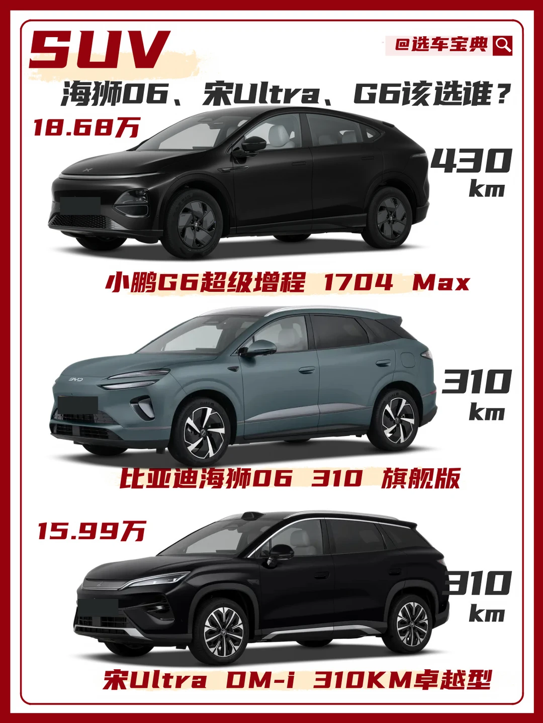 20万级增程SUV三车对比✨