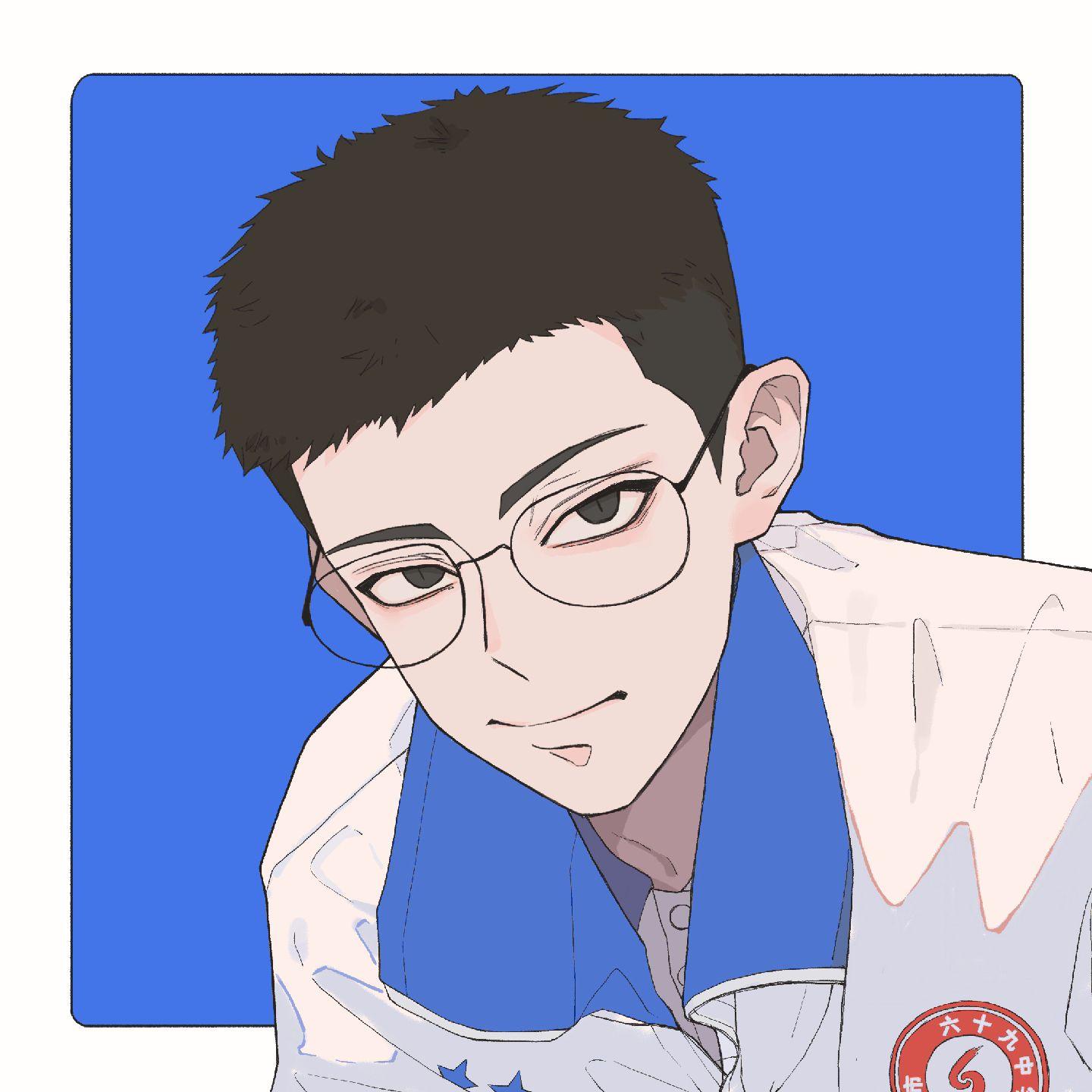 摸一个头像可以吗？练习练习，蓝色总是很神秘不是么🌚🌚画的
