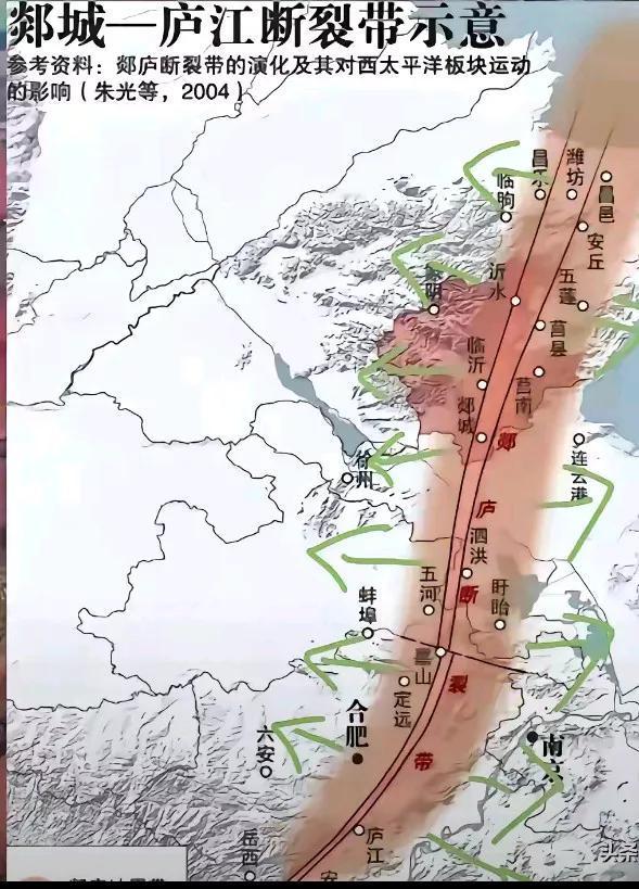 郯庐断裂带示意图