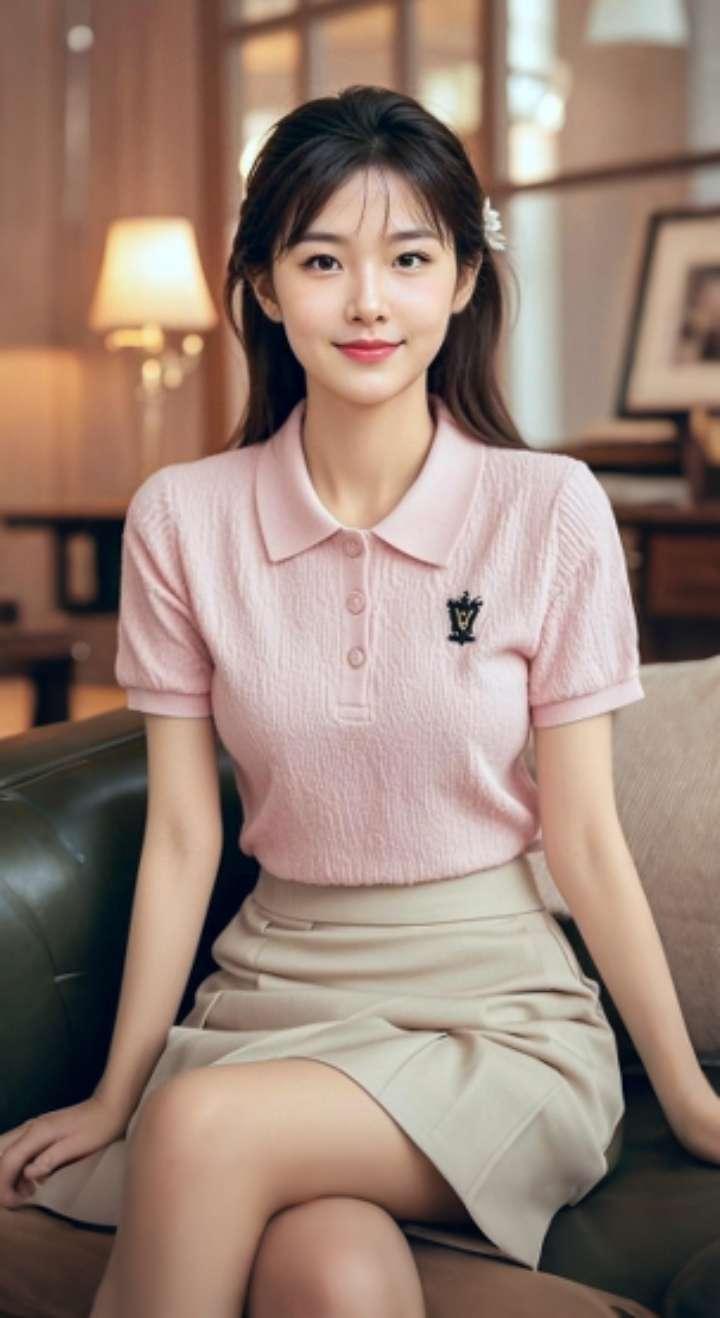 AI扩图 AI粉衫佳人