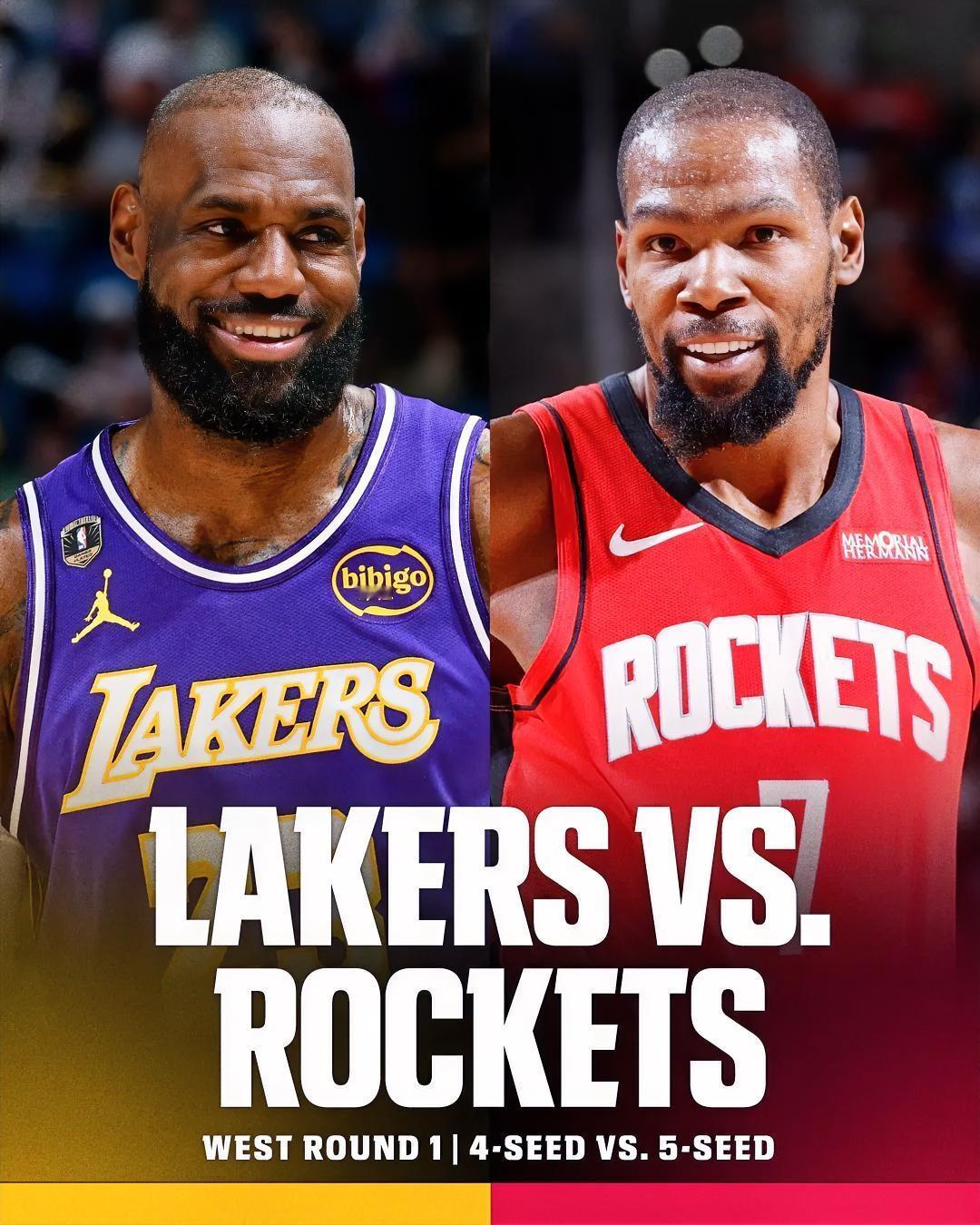 4月13日湖人主场打火箭，G1基本稳了！湖人本赛季取得53胜29负，排在西部第4