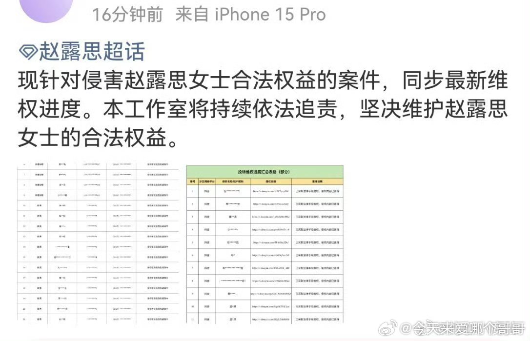 赵露思全平台告黑，一共告了一百多个，网络不是法外之地，支持维权