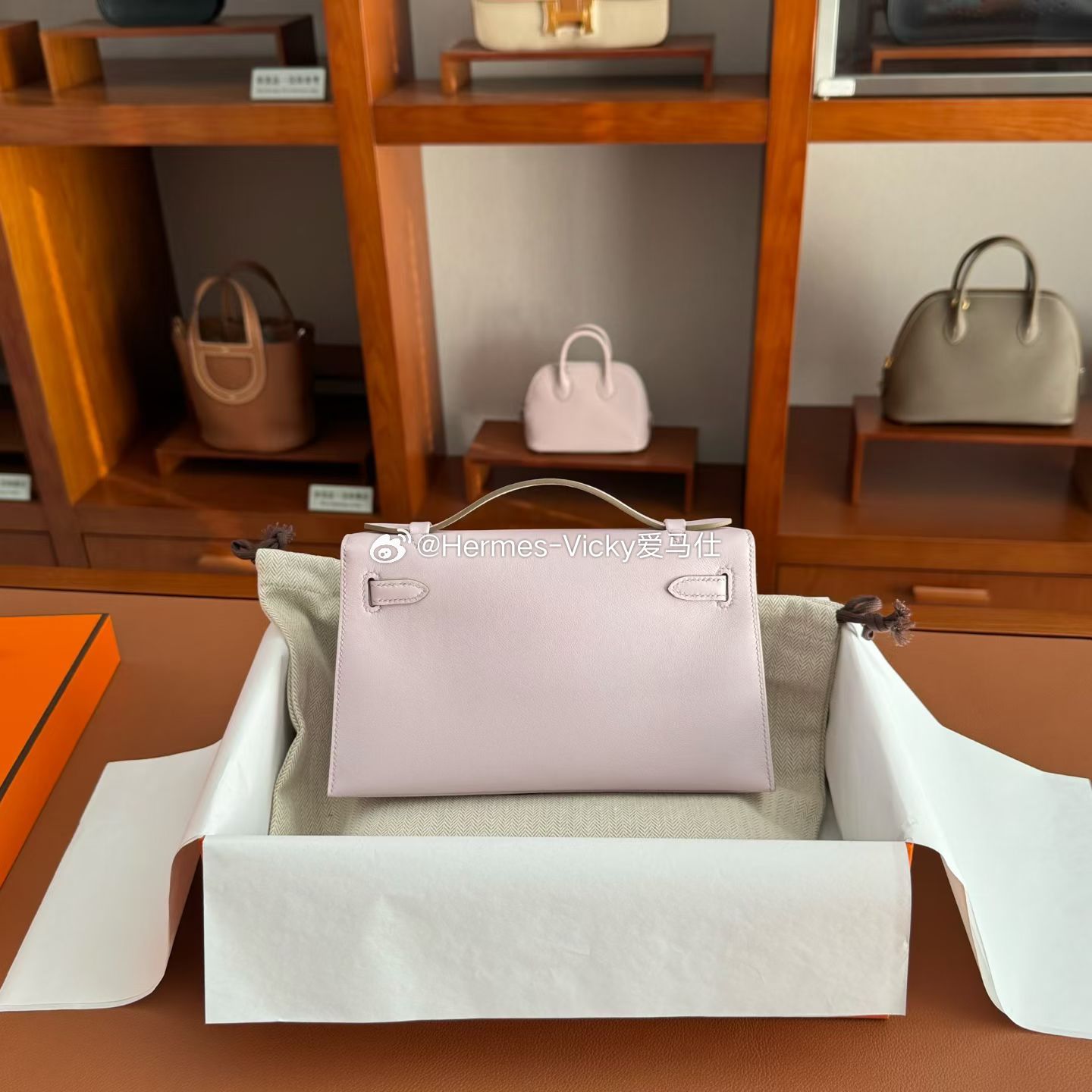 Kelly Mini 一代 Swift 09梦幻粉紫 银扣爱马仕hermes