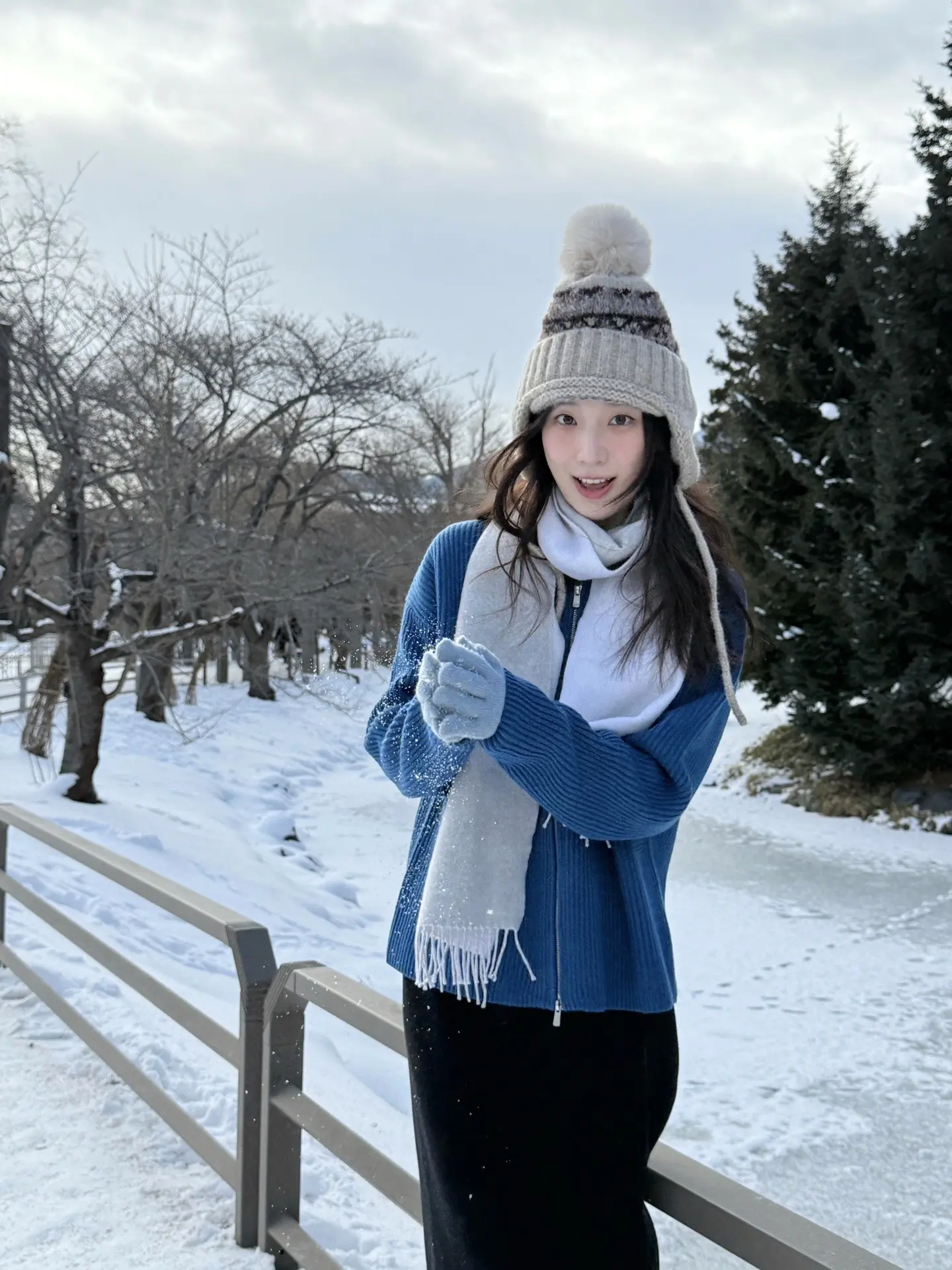 当白色落满公园🌨️