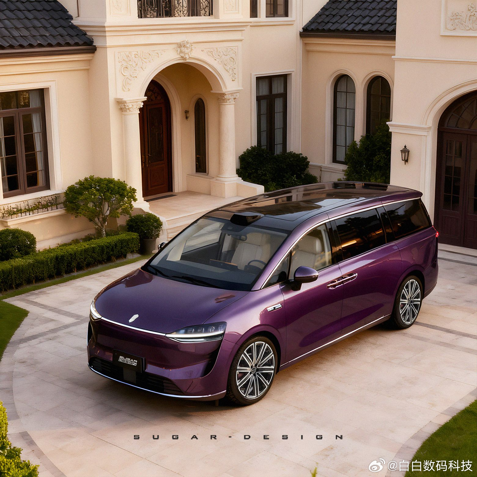 余承东官宣智界V9绒霞紫内饰 智界V9内外双紫的设计尽显旗舰气场，辉光紫外观搭配