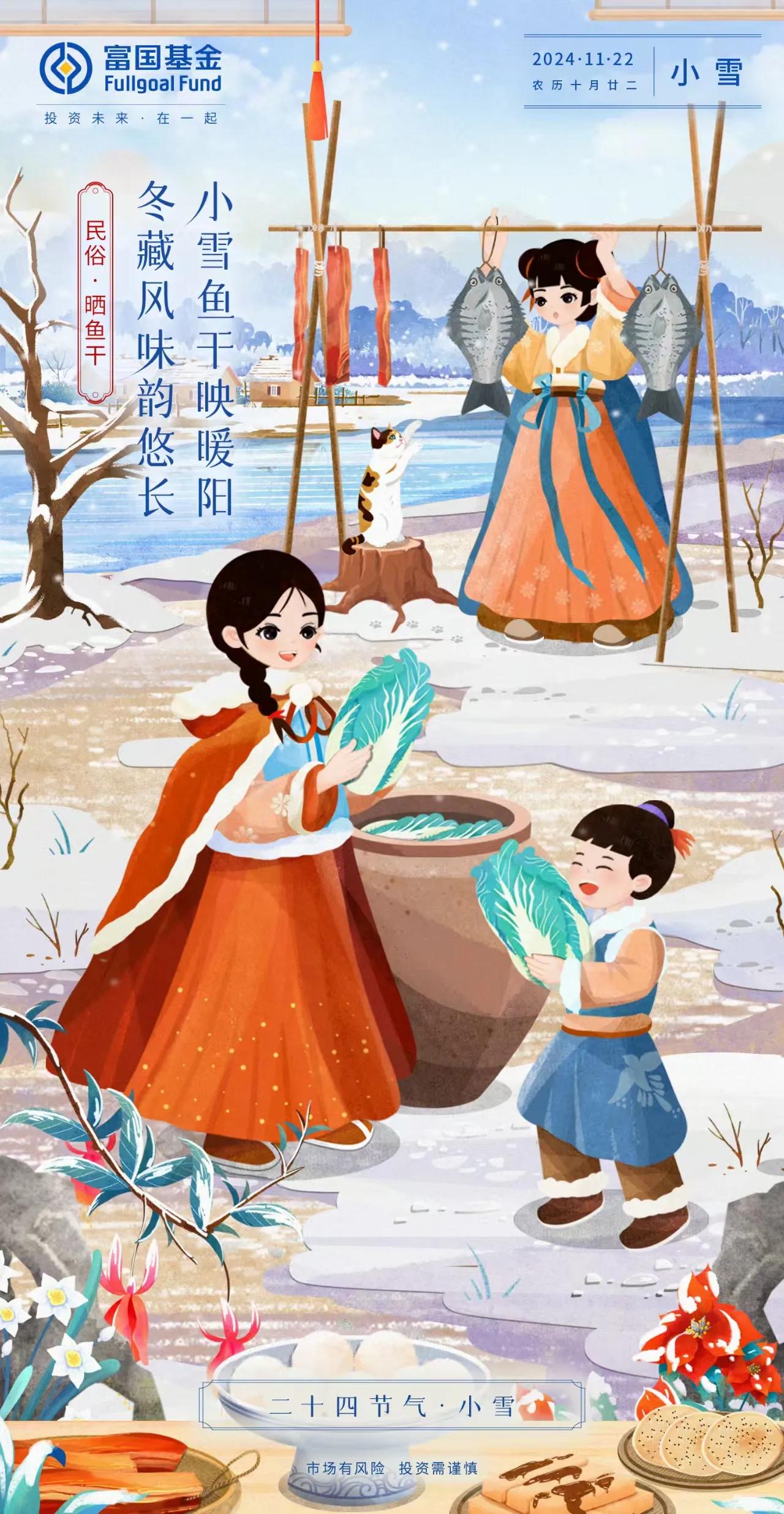 【小雪】天地见雪白，风寒冷冬来

“天地积阴，温则为雨，寒则为雪。时言小者，寒未