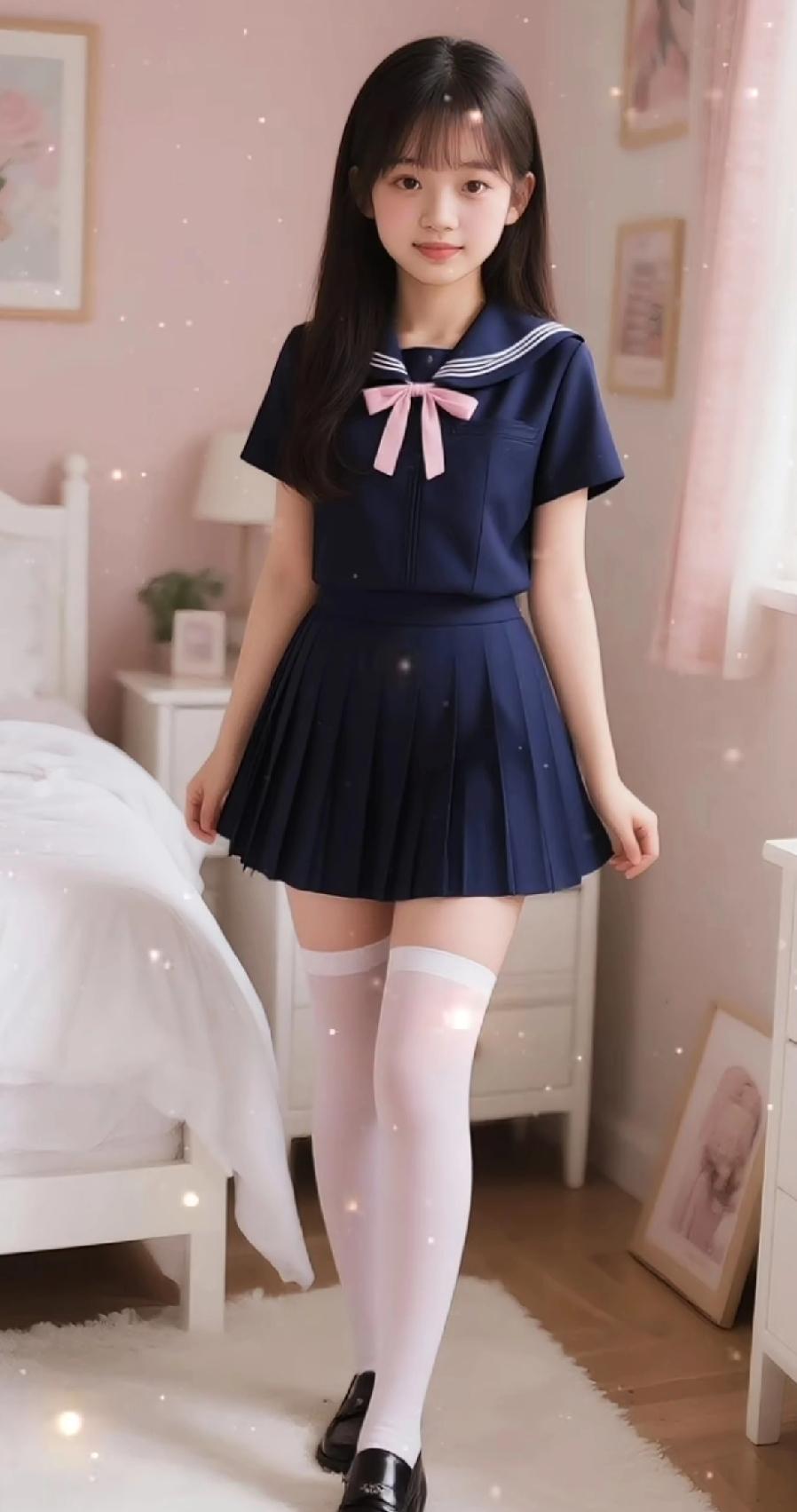 元气少女风，青春洋溢的校服穿搭校园女孩穿搭 校园风少女穿搭