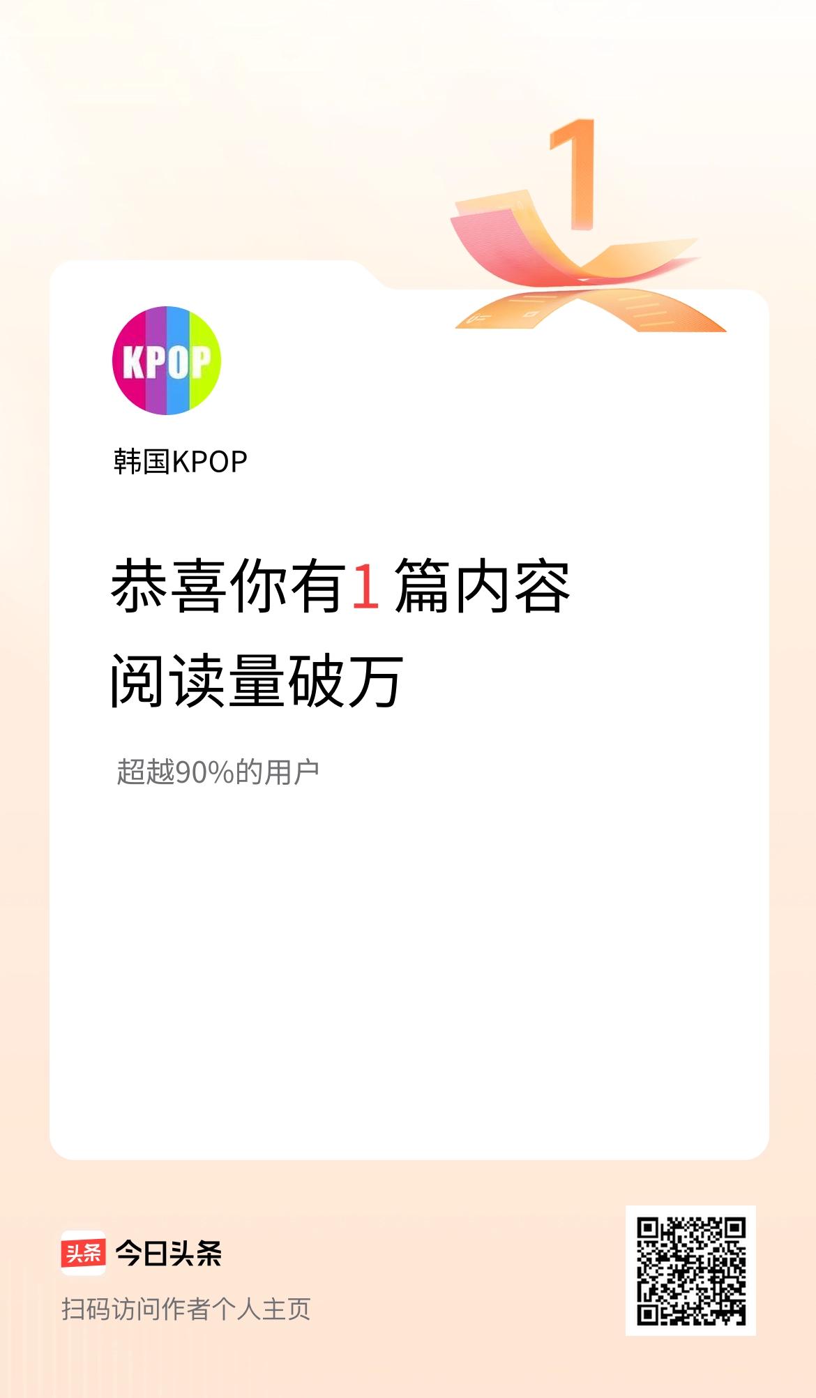 我在头条有1篇内容阅读破万了！